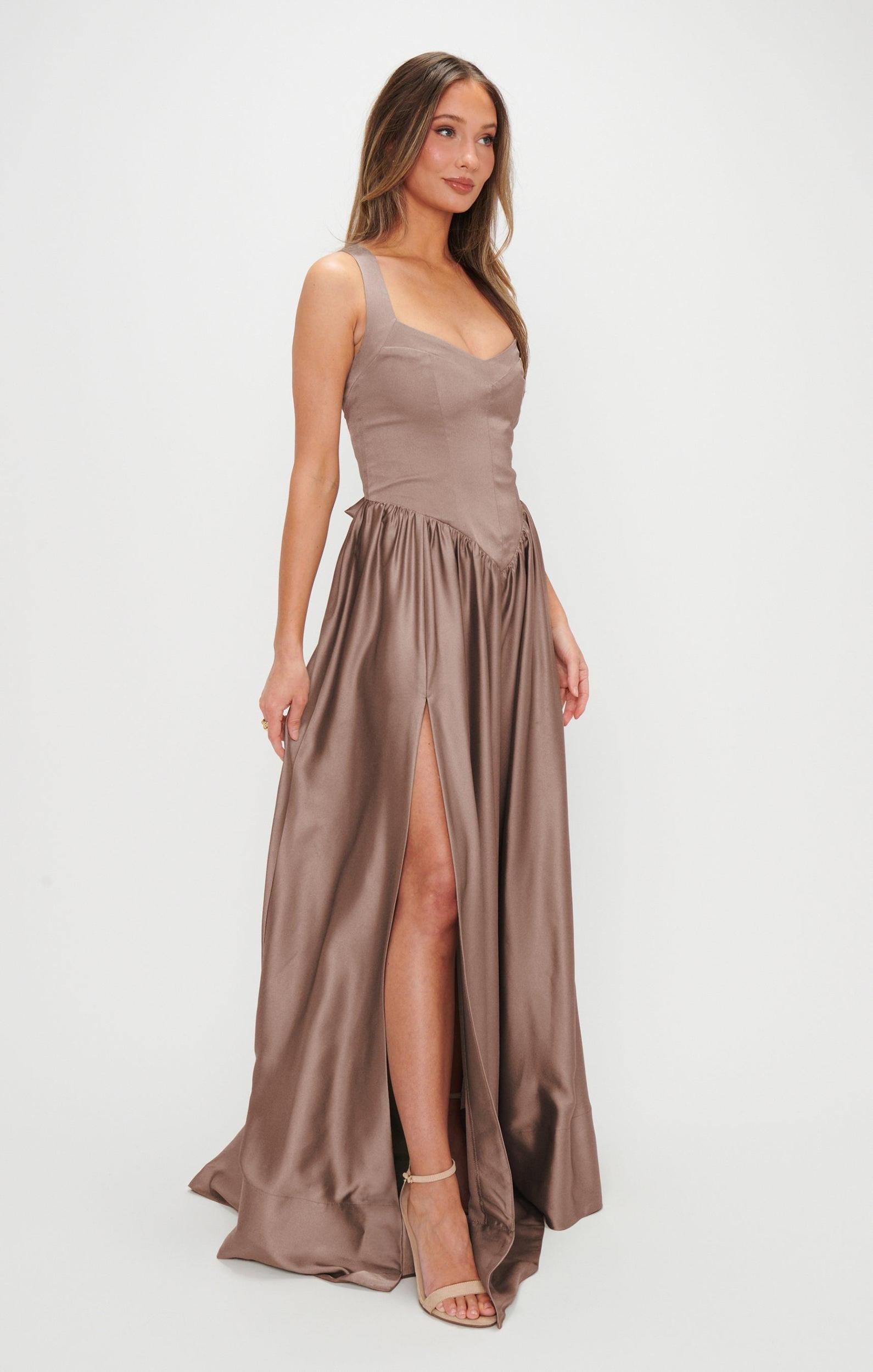 Abigail Maxi Dress ~ Dune Luxe Satin Product Image
