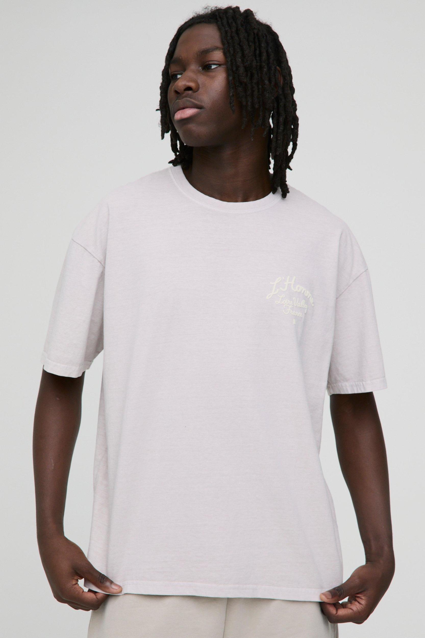 Oversized Puff Print Washed T-Shirt | boohooMAN USA Product Image