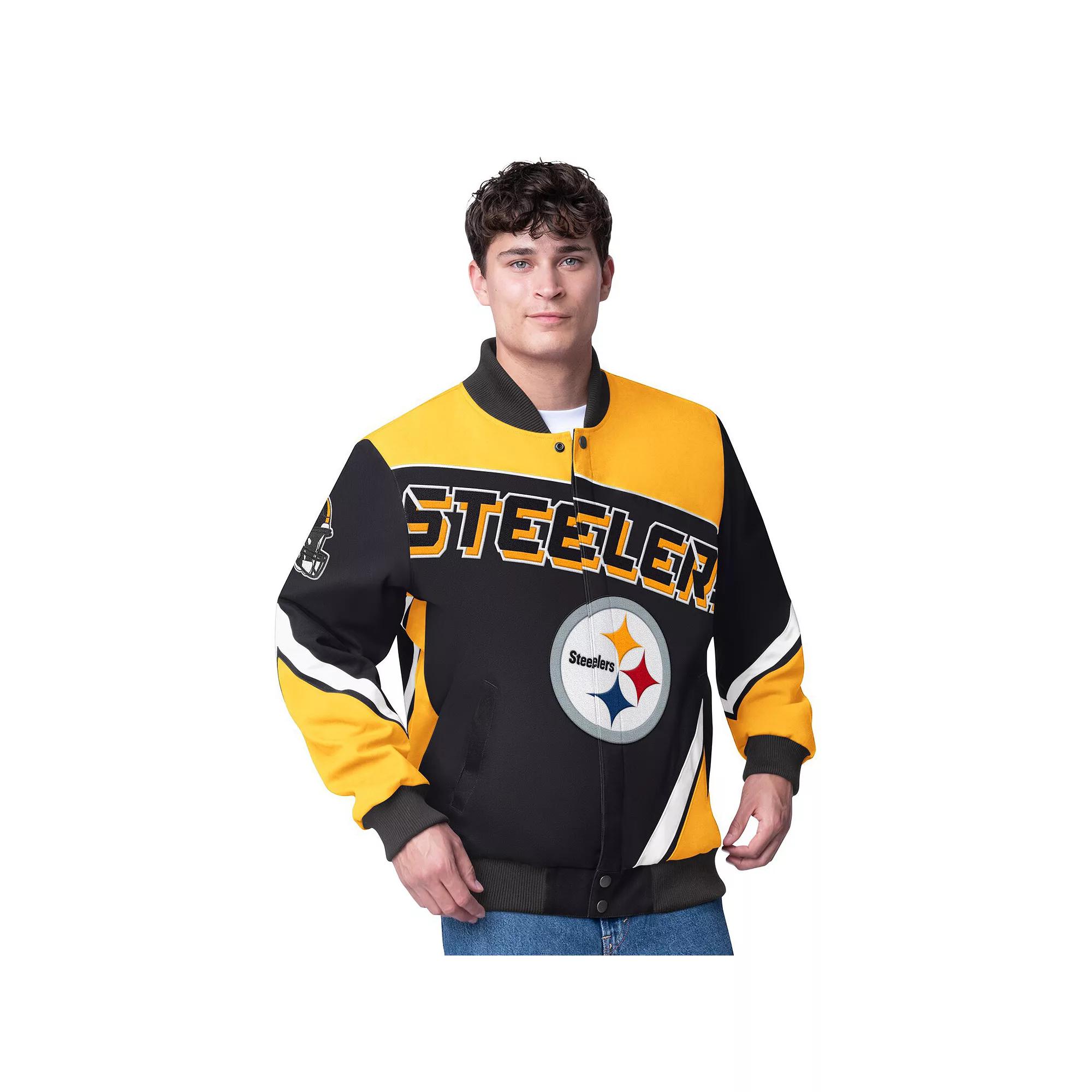 Men's G-III Extreme  Black Pittsburgh Steelers Maximum Racing Full-Zip Jacket, Size: Large Product Image