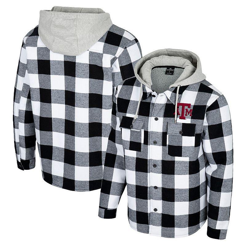 Men's Colosseum Black/White Oklahoma State Cowboys Buffalo Plaid Full-Zip Jacket, Size: XL Product Image