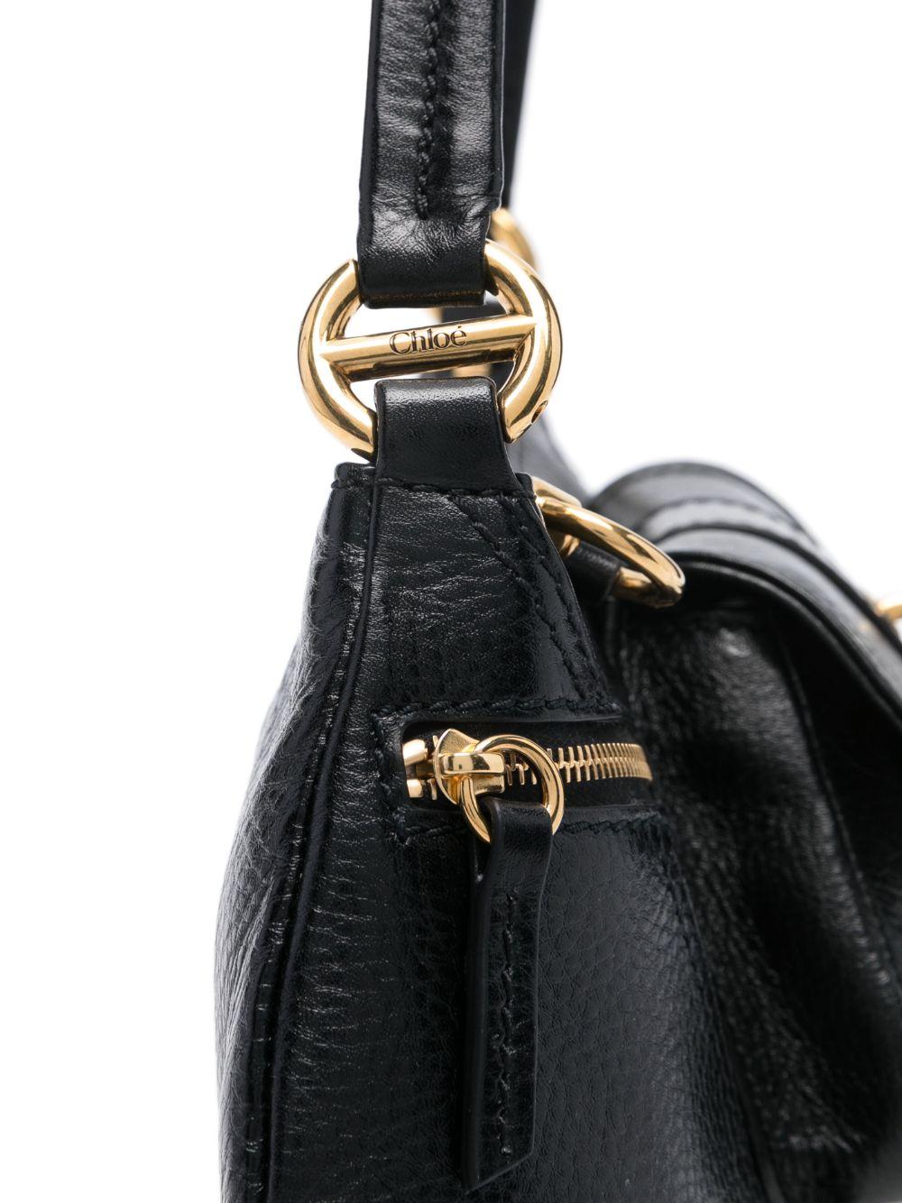 CHLOÉ The 99 Embellished Textured-leather Shoulder Bag In Black Product Image