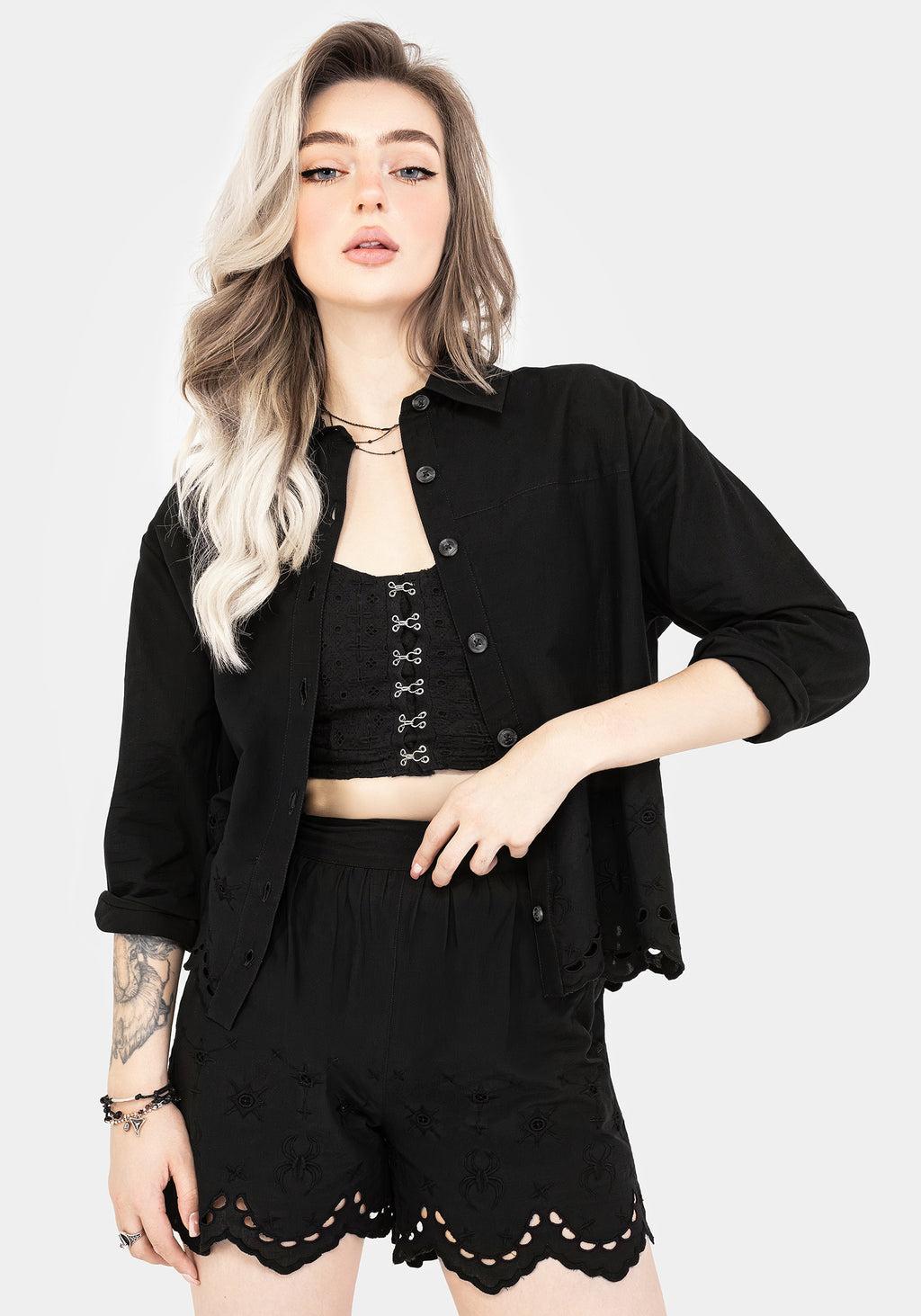 Synthweb Cotton Broderie Hem Shorts Product Image