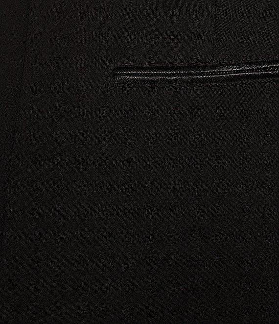 tyler boe Maddie Ponte Mid Rise Faux Leather Piping Ankle Length Pant Product Image