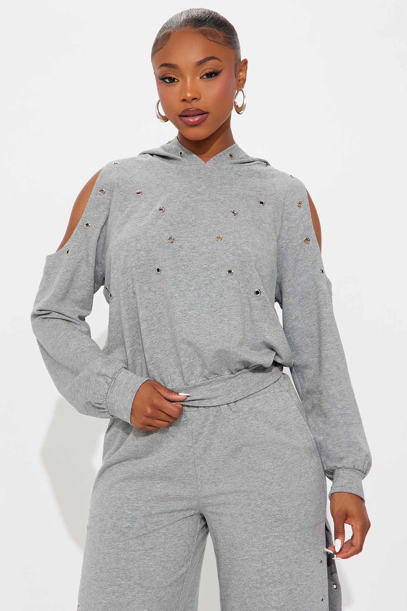 Giselle Grommet Pant Set - Heather Grey Female Product Image