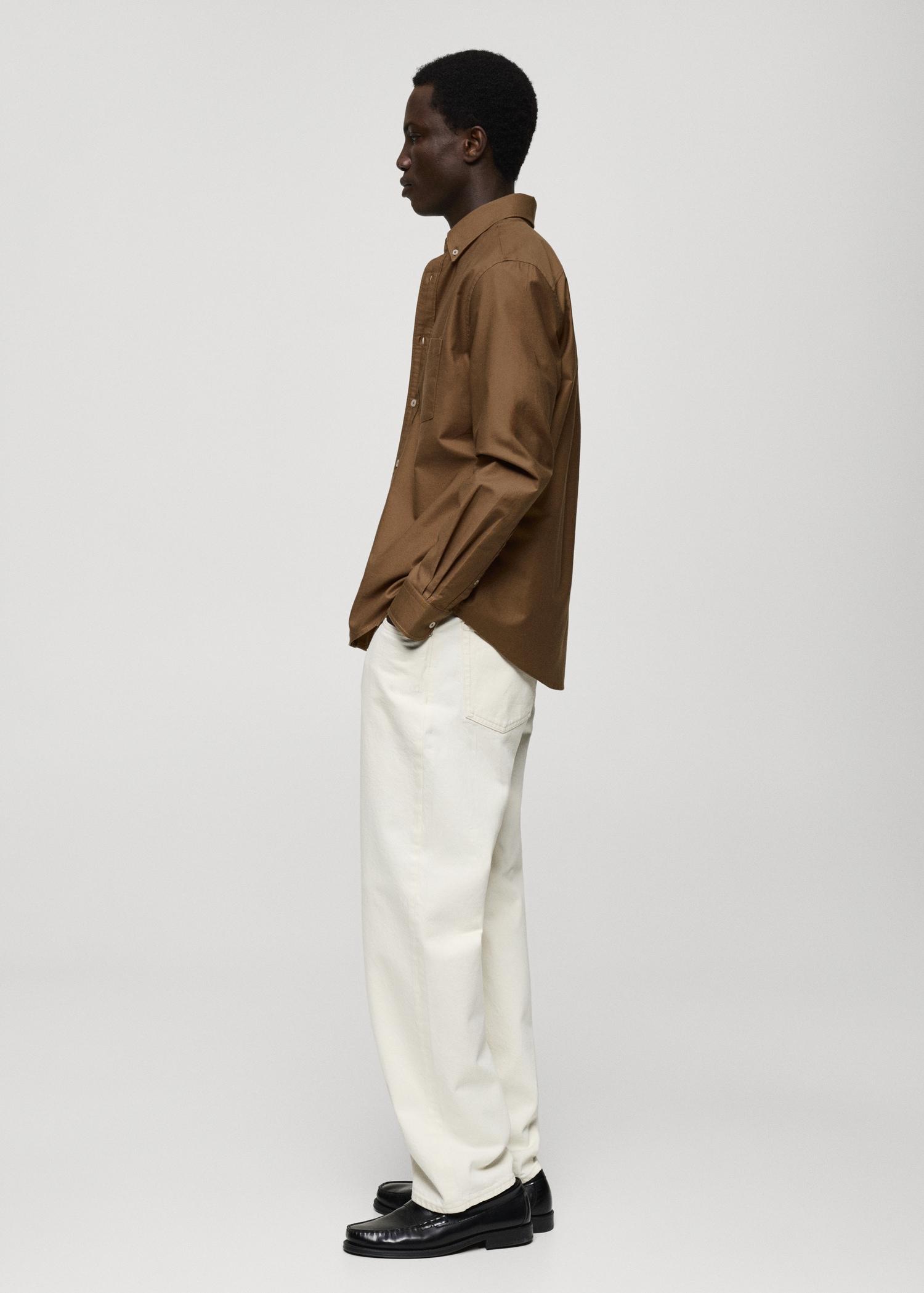 100% cotton Oxford shirt - Men | MANGO USA Product Image