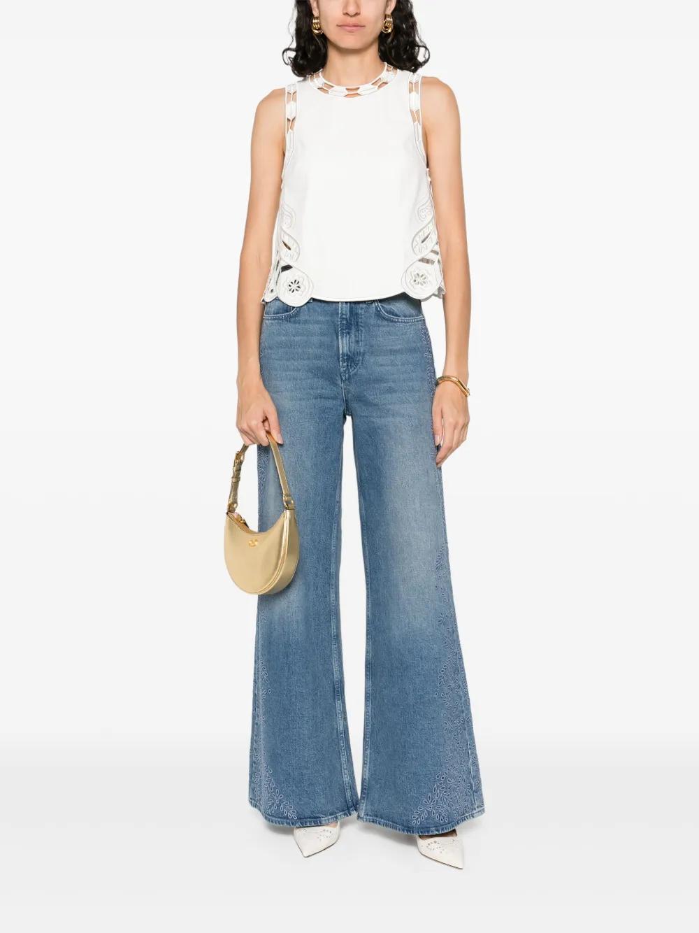 embroidered jeans Product Image