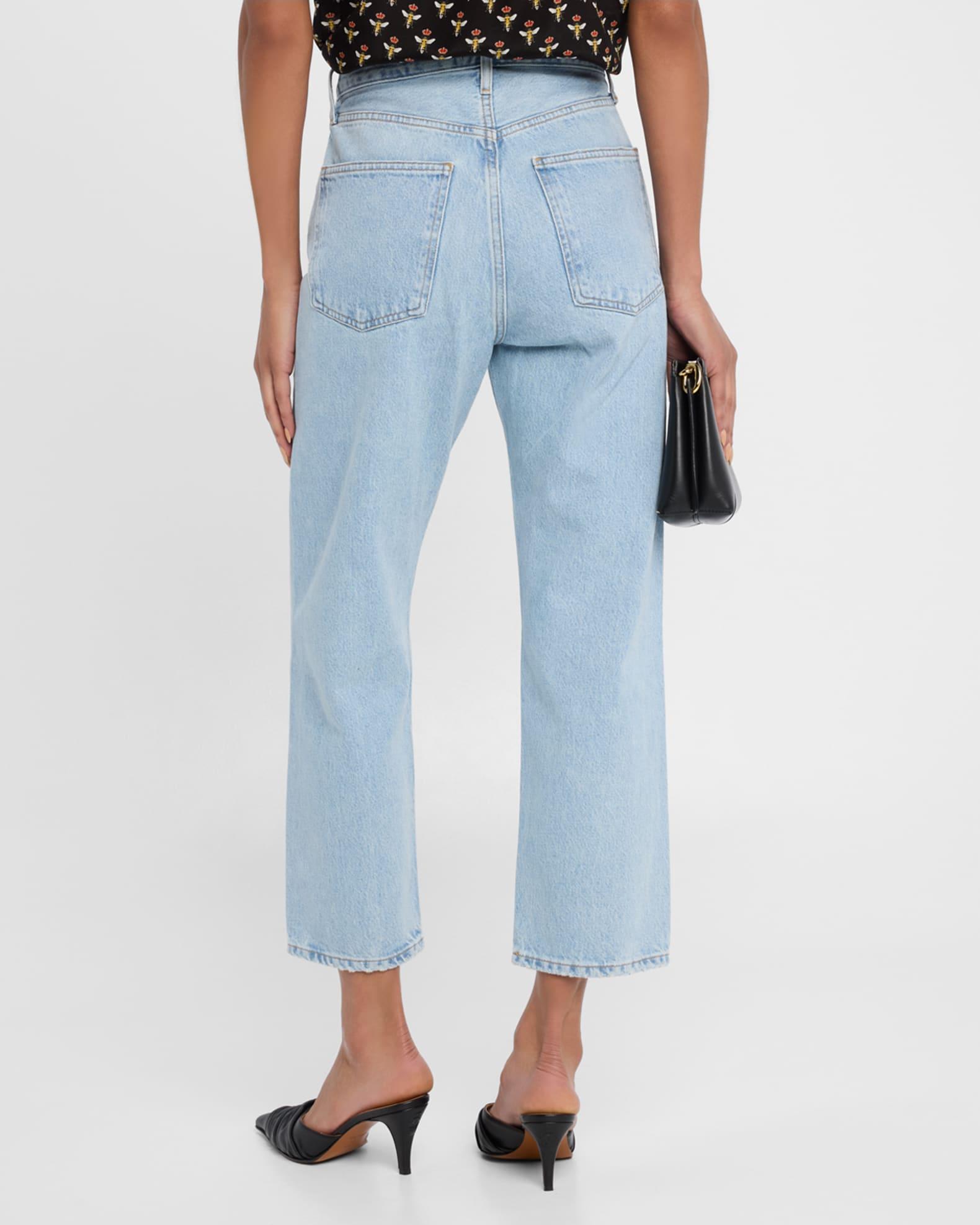 90's Crop Mid-Rise Loose Straight Jeans Product Image