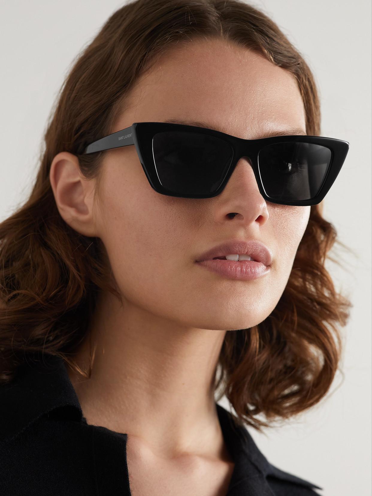 SAINT LAURENT Mica Cat-eye Acetate Sunglasses In Black Product Image