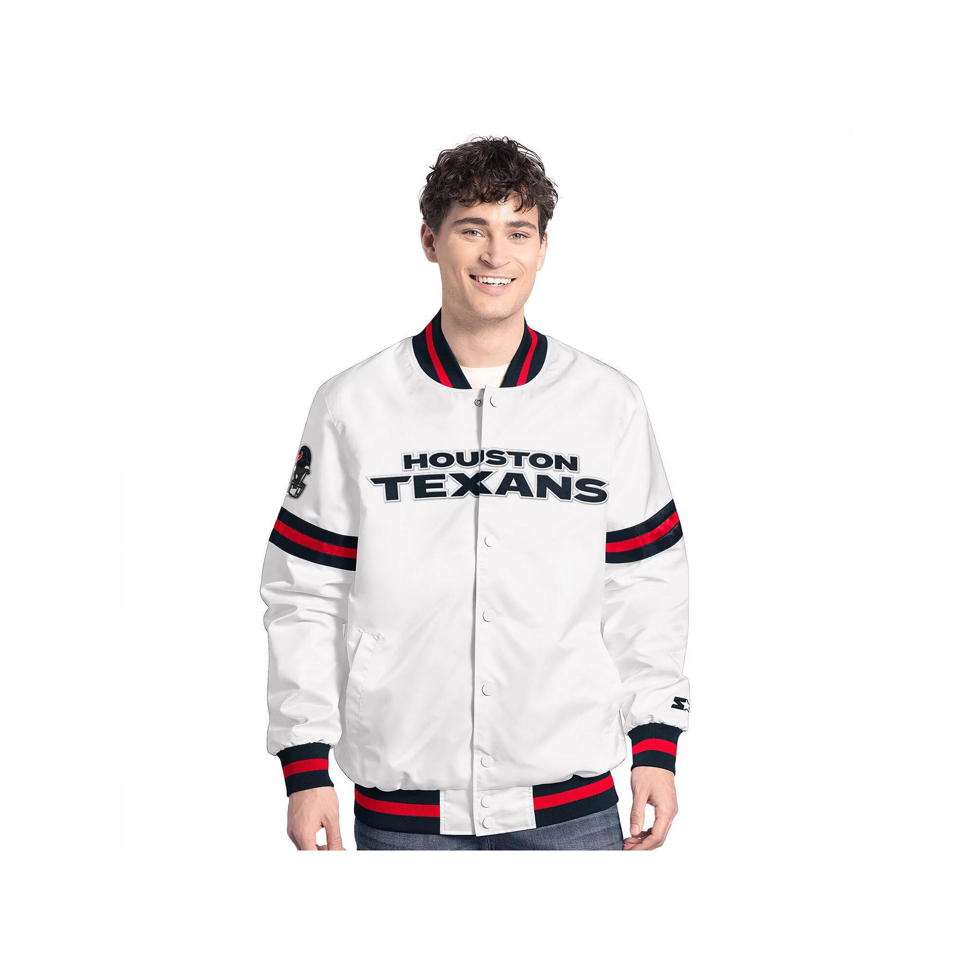 Men's Starter White Houston Texans Scout Full-Snap Varsity Jacket,  Product Image