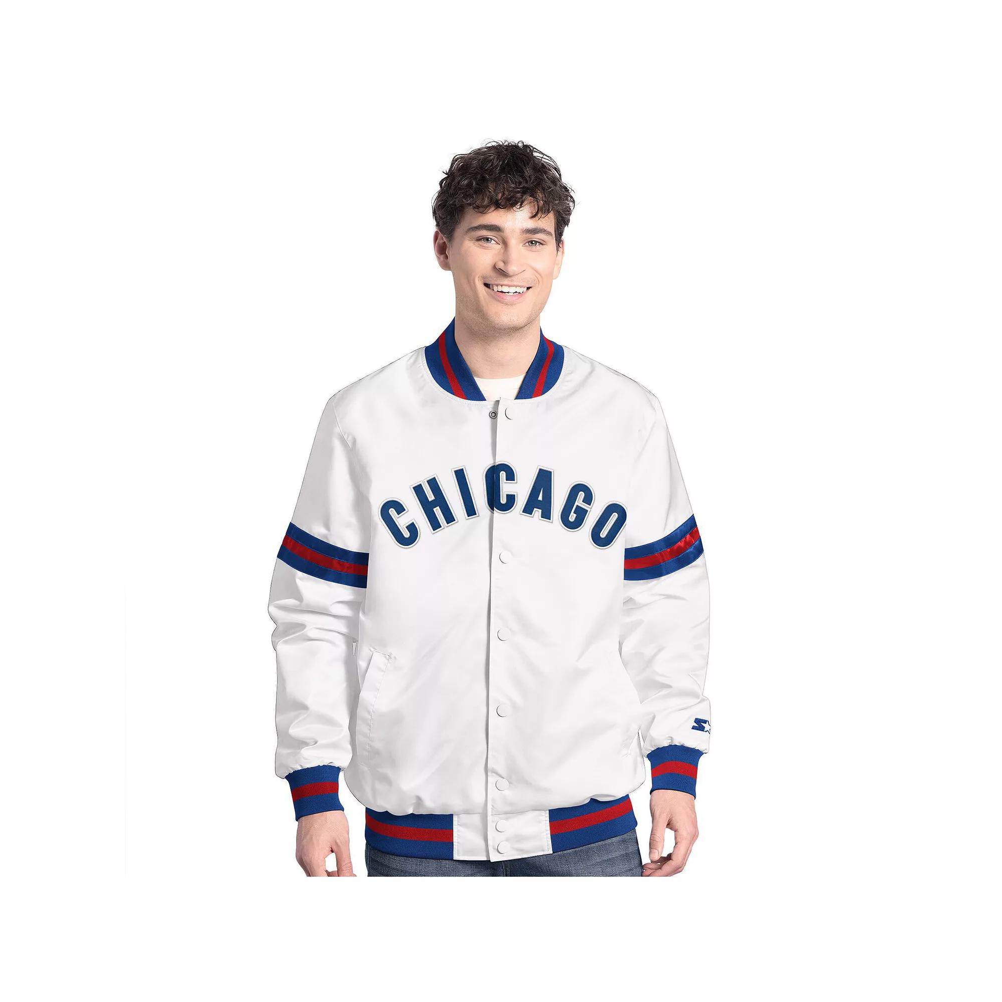 Men's Starter White Chicago Cubs Cooperstown Scout Full-Snap Varsity Jacket,  Product Image