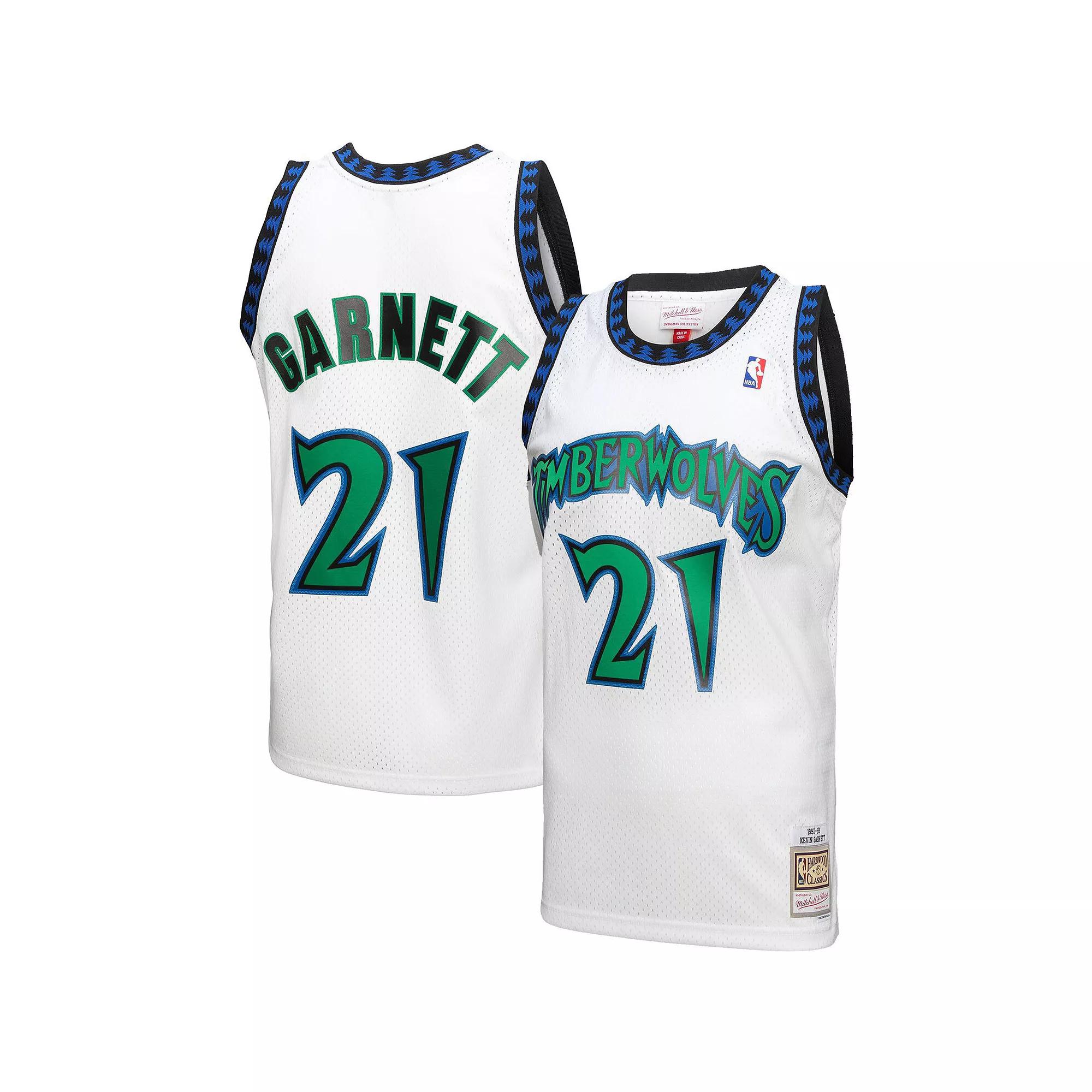 Men's Mitchell & Ness Kevin Garnett White Minnesota Timberwolves 1997-98 Hardwood Classics Reload 3.0 Swingman Jersey, Size: Small Product Image