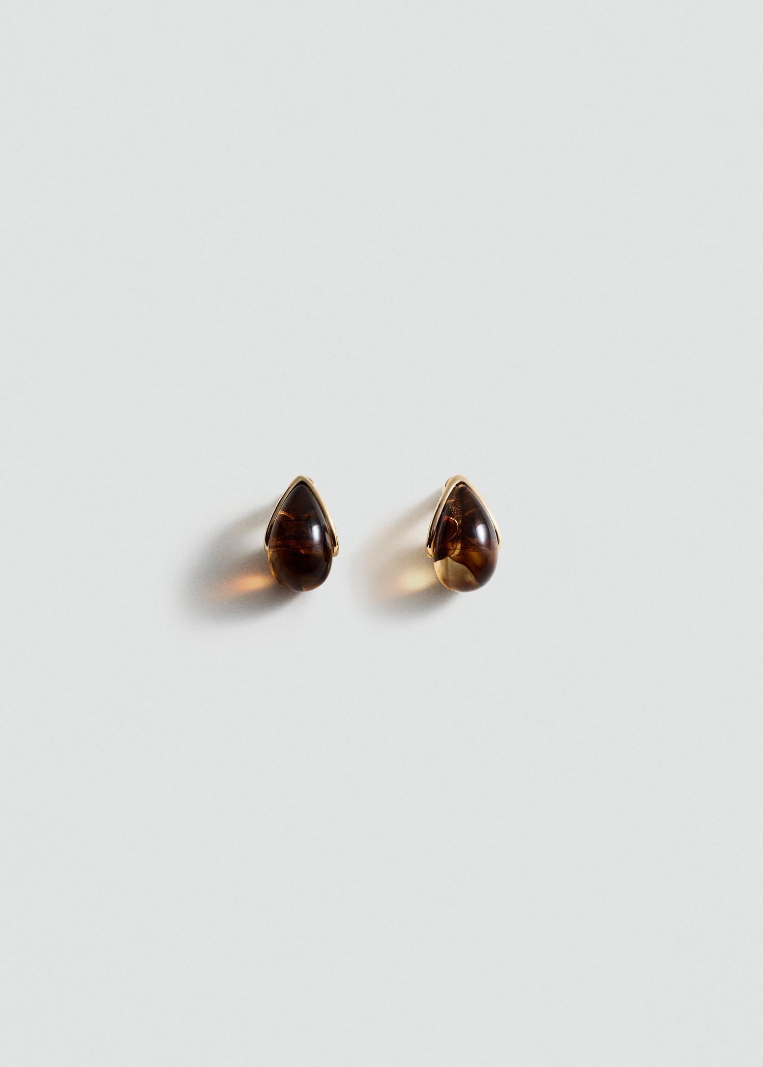 Resin drop earrings - Women | MANGO USA Product Image