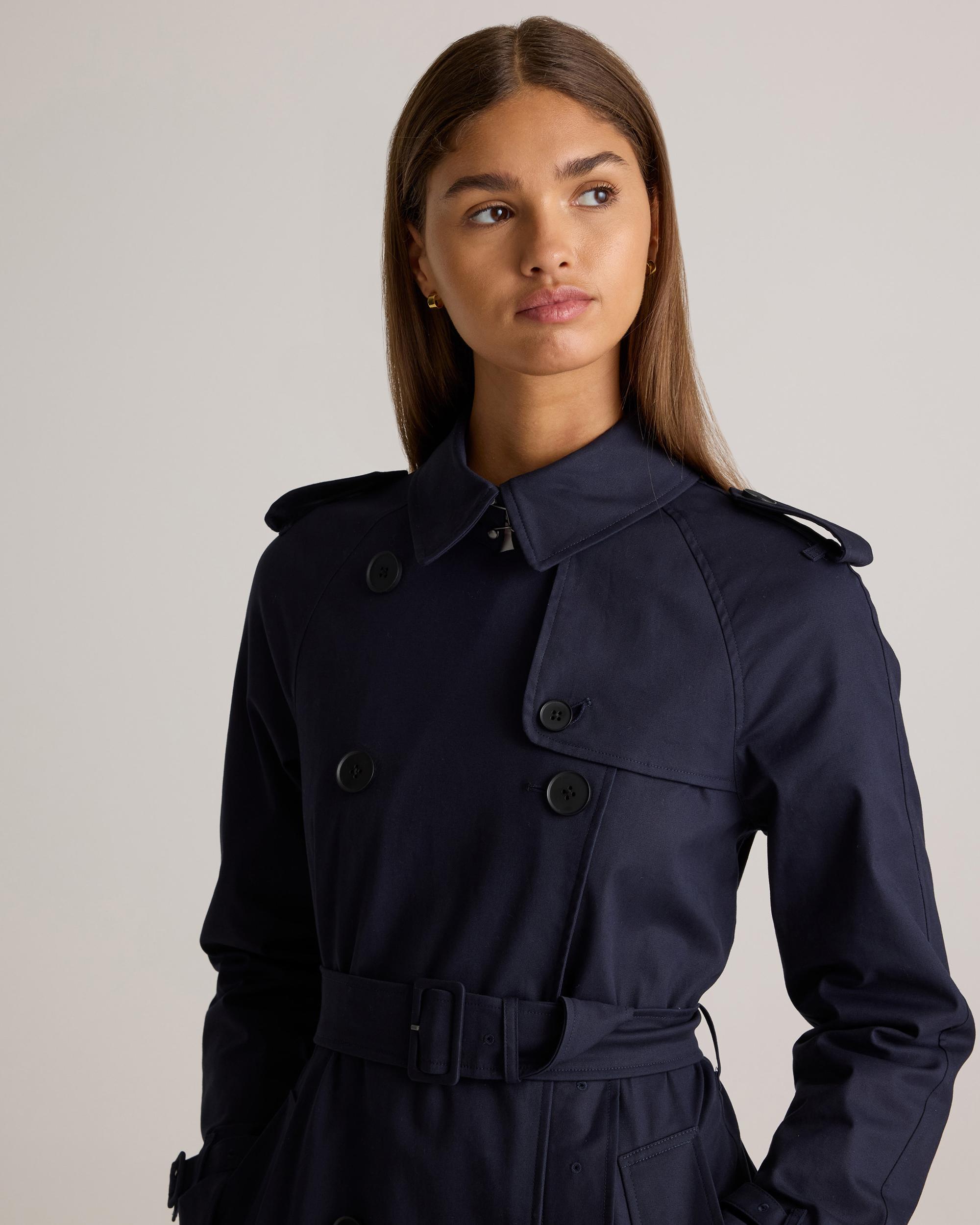 Quince | Women's Comfort Stretch Long Trench Coat Organic Cotton Product Image