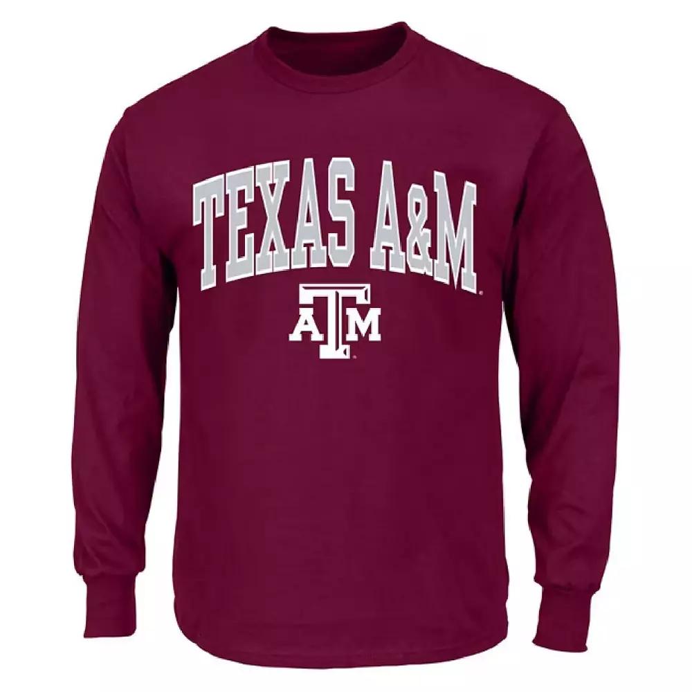 Men's Champion Maroon Texas A&M Aggies Big & Tall Arch Long Sleeve T-Shirt, Size: 4XB, Red Product Image