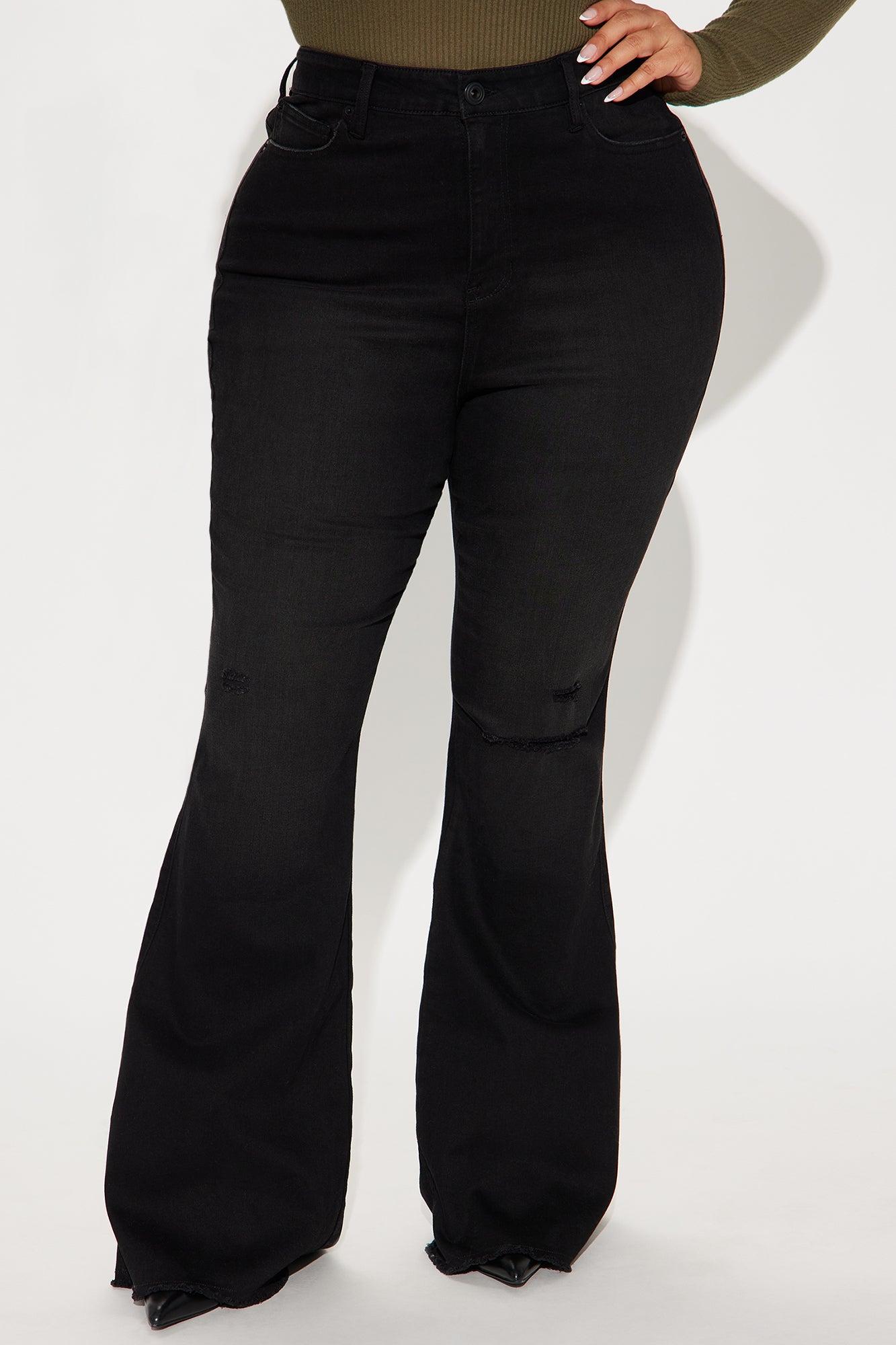 Get What I Want Stretch Flare Jeans - Black Wash Product Image