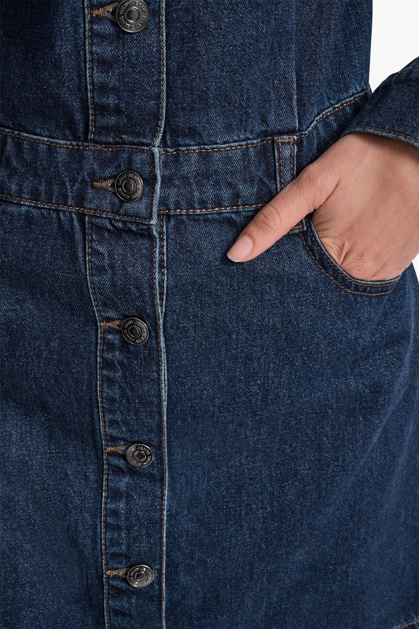 DENIM MINI SHIRT DRESS Product Image