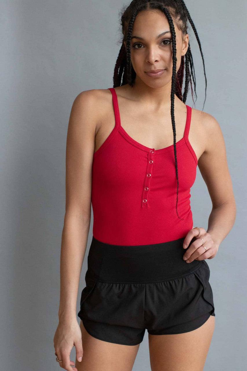 Red Snap Front Seamless Bodysuit Product Image