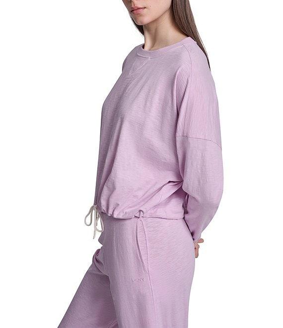 DKNY Sport by Donna Karan Coordinating Slub Knit Jersey Crew Neck Long Sleeve Pullover Product Image