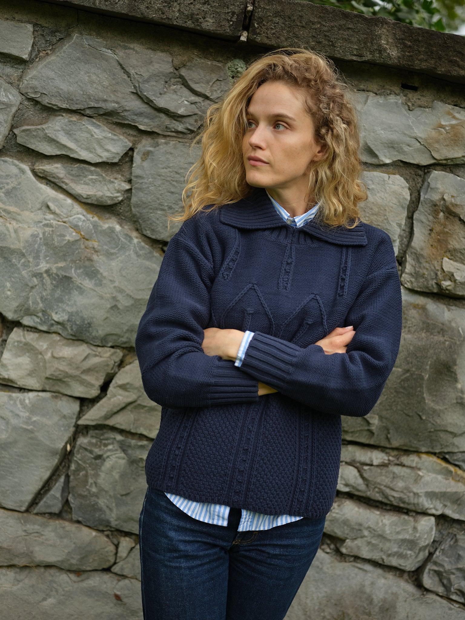 Shoreline Sweater in Navy Product Image