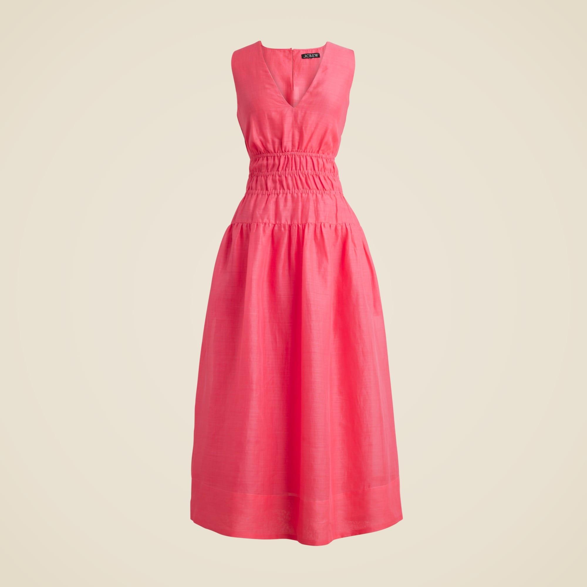 Hyacinth V-neck dress in ramie Product Image