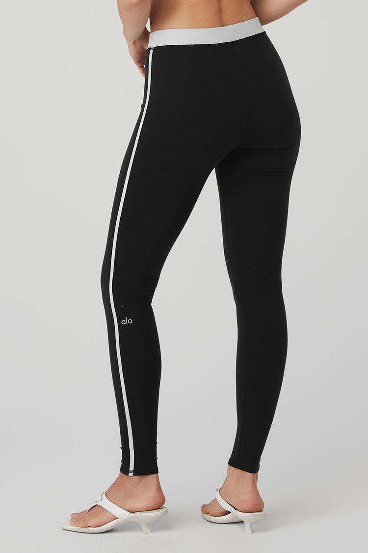 Airbrush High-Waist Streamlined Legging - Black/White Product Image