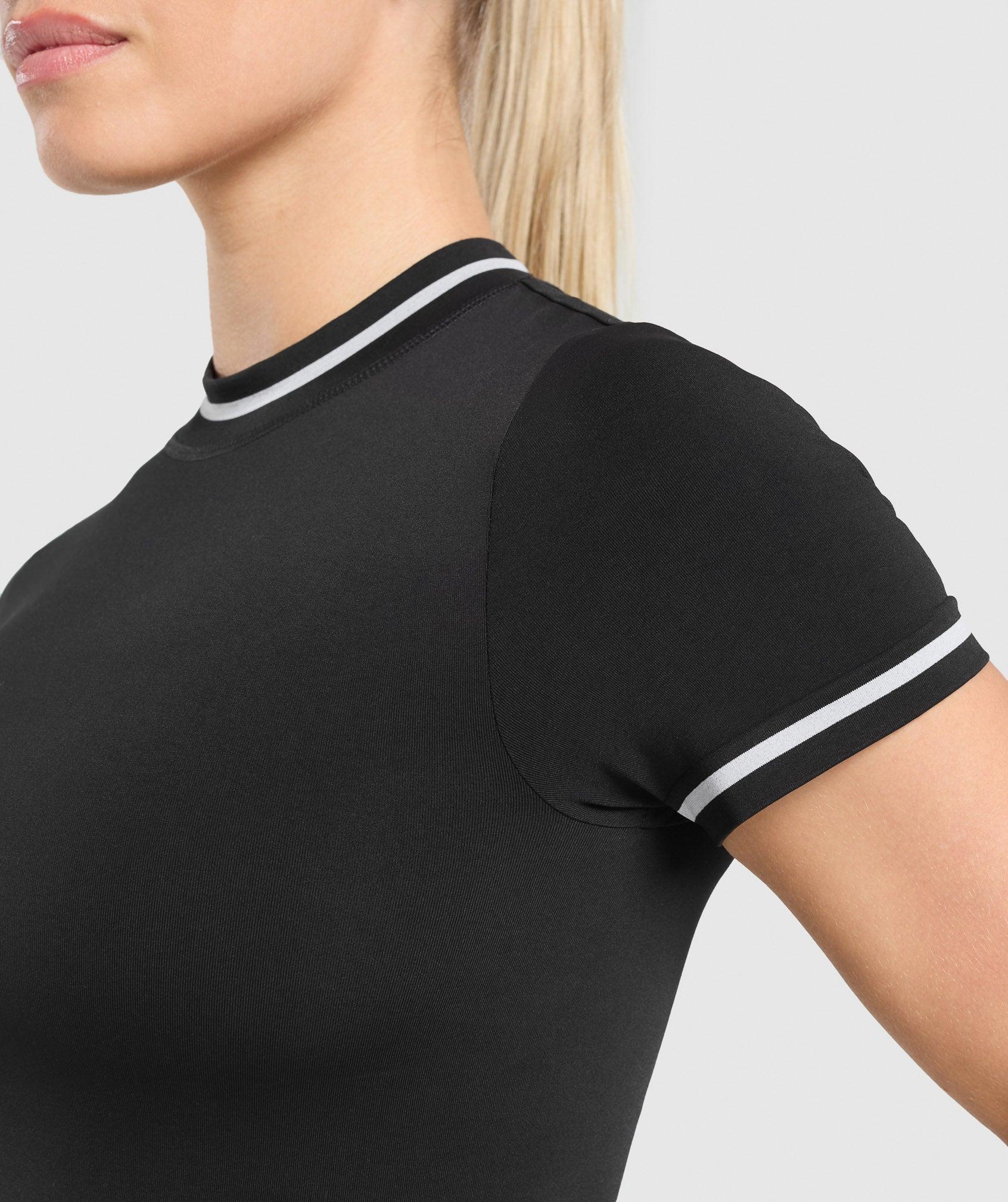 Gymshark Contrast Seamless Midi Tee - Black Female Product Image