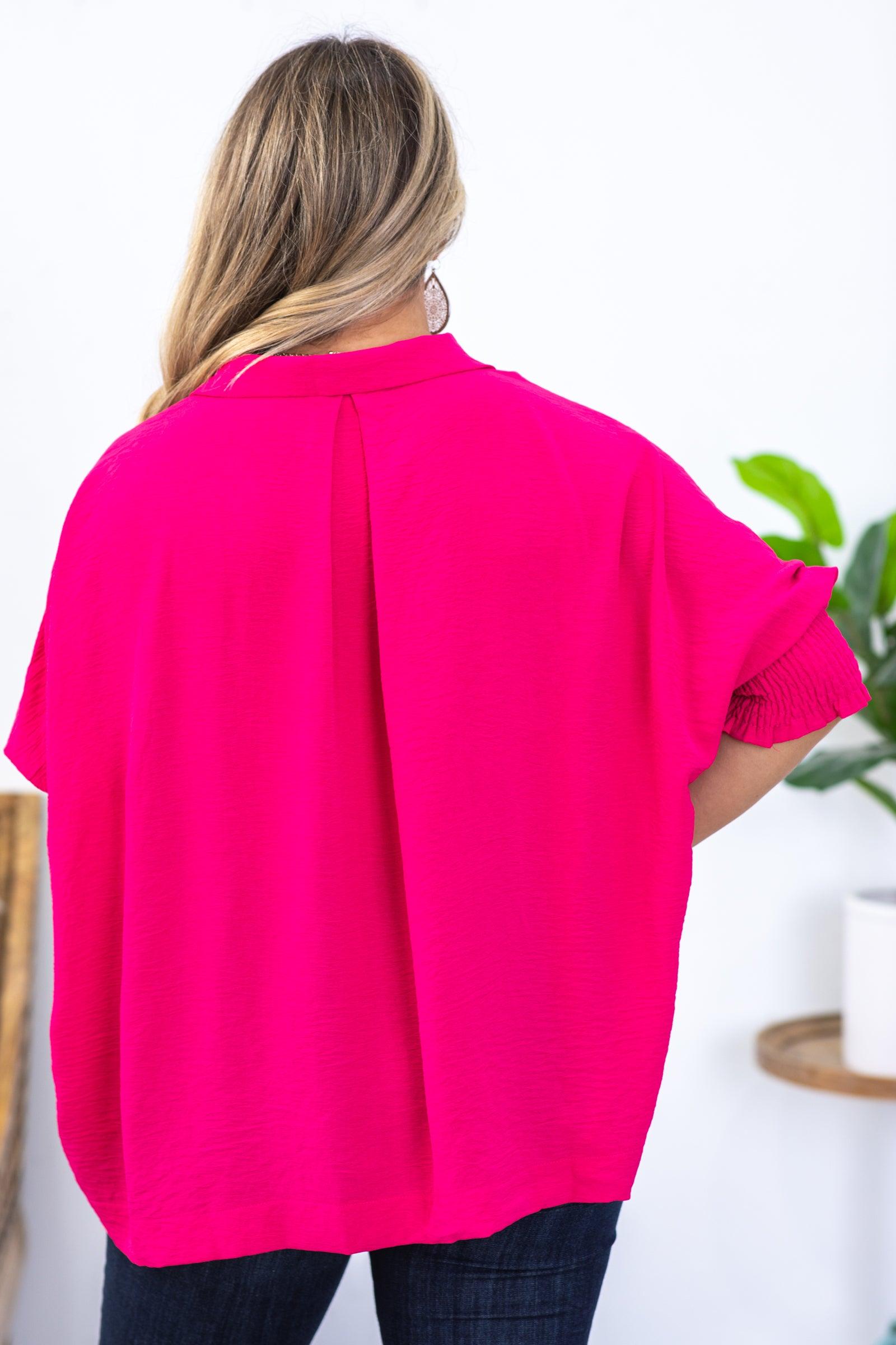 Pink Airflow Top With Smocked Cuff Product Image