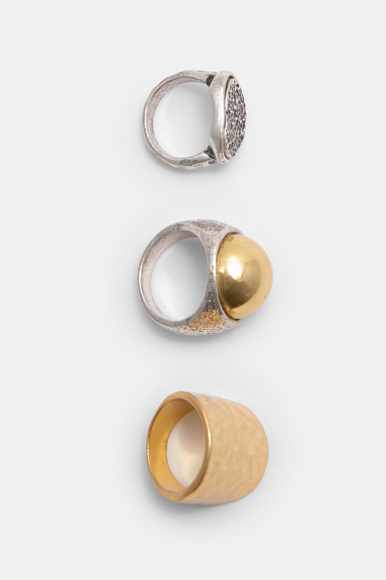 Pack of 3 metallic rings Product Image