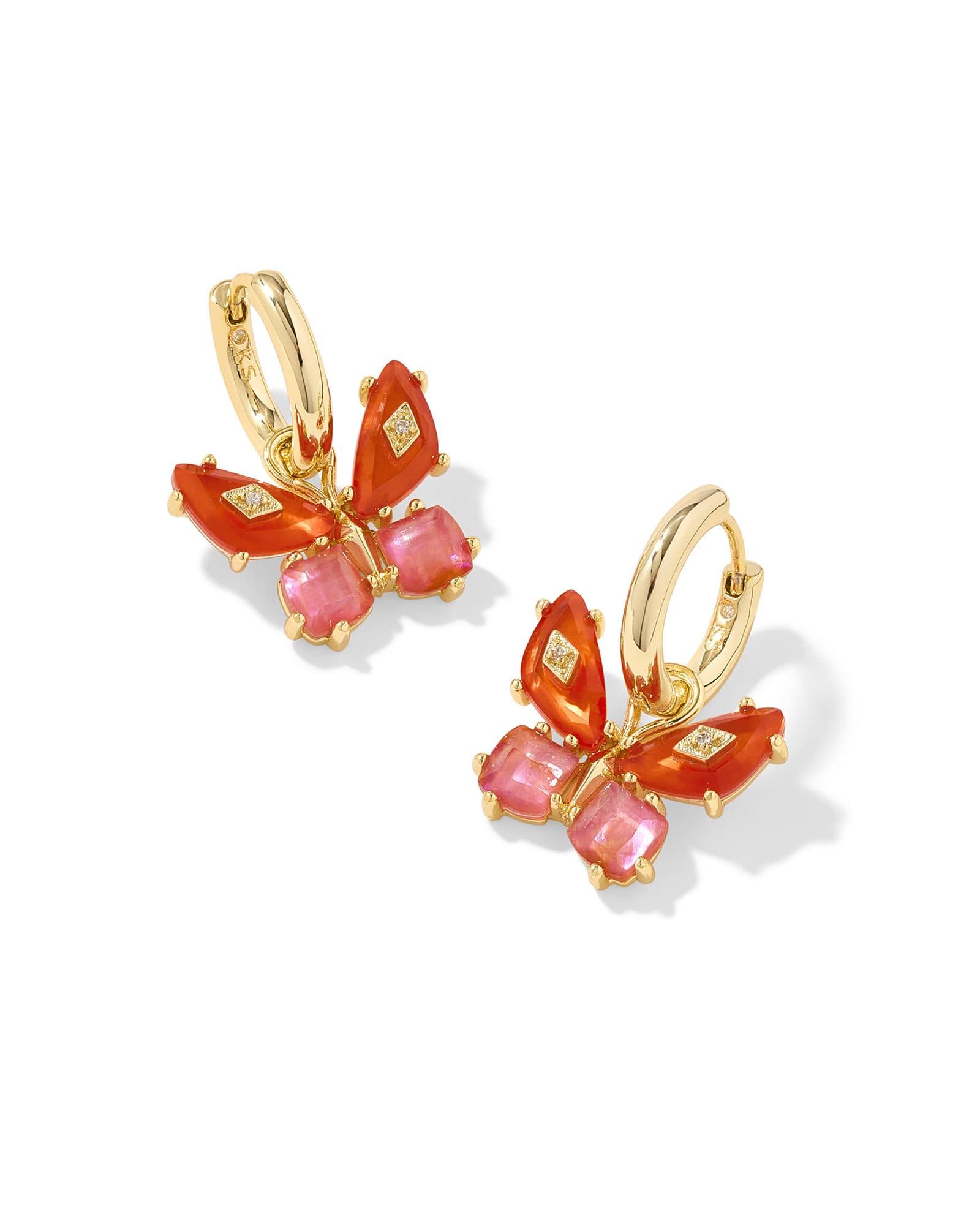 Bianca Butterfly Gold Huggie Earrings Product Image