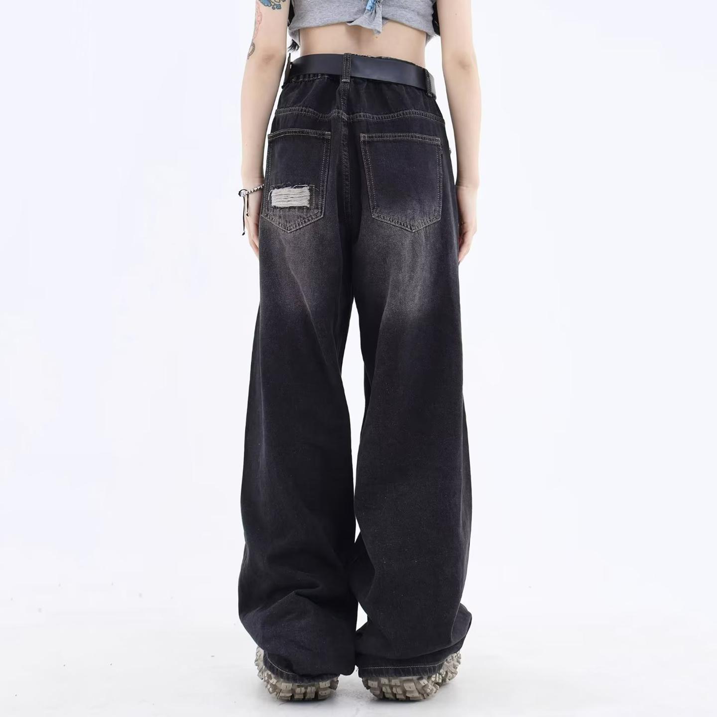 Sopula Unisex Men's Vintage High Street Ripped Baggy Jeans Product Image