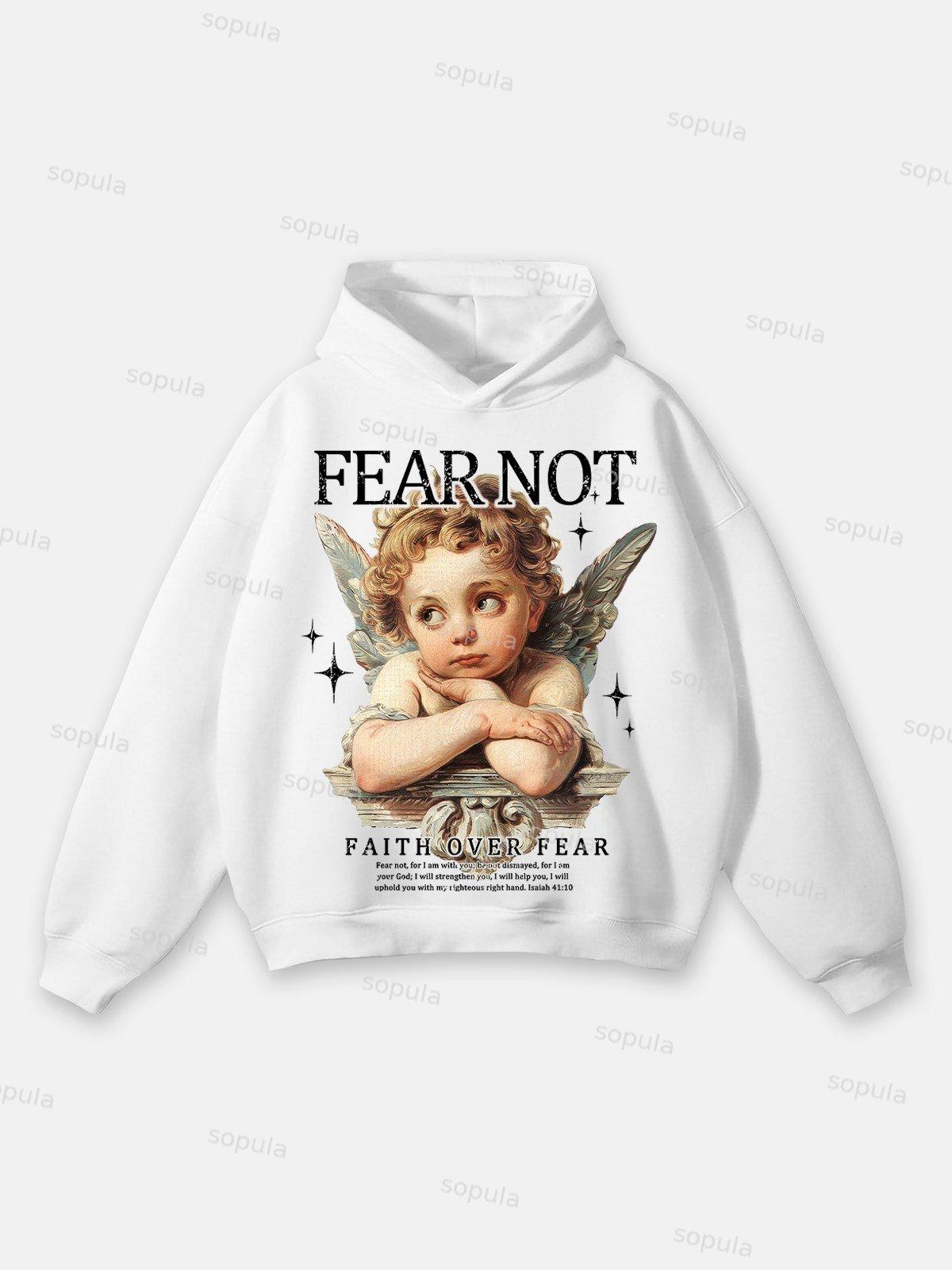 Sopula Faith Over Fear Angel Graphic Hoodie Product Image