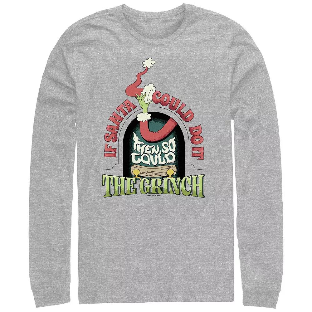 Big & Tall Dr. Seuss Grich If Santa Could Do It Long Sleeve Graphic Tee, Men's, Size: Small, Athletic Grey Product Image