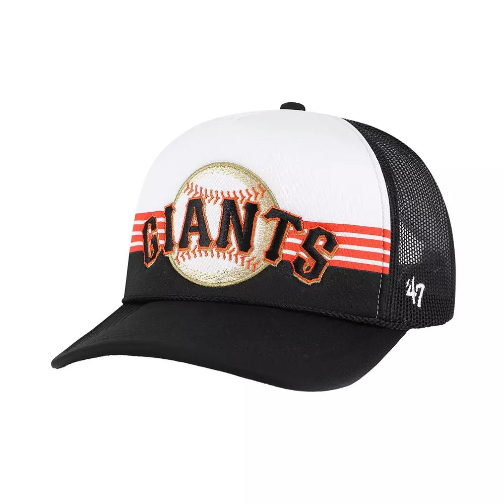 Men's '47 Black San Francisco Giants Lift Off Foam Front Mesh Trucker Adjustable Hat Product Image