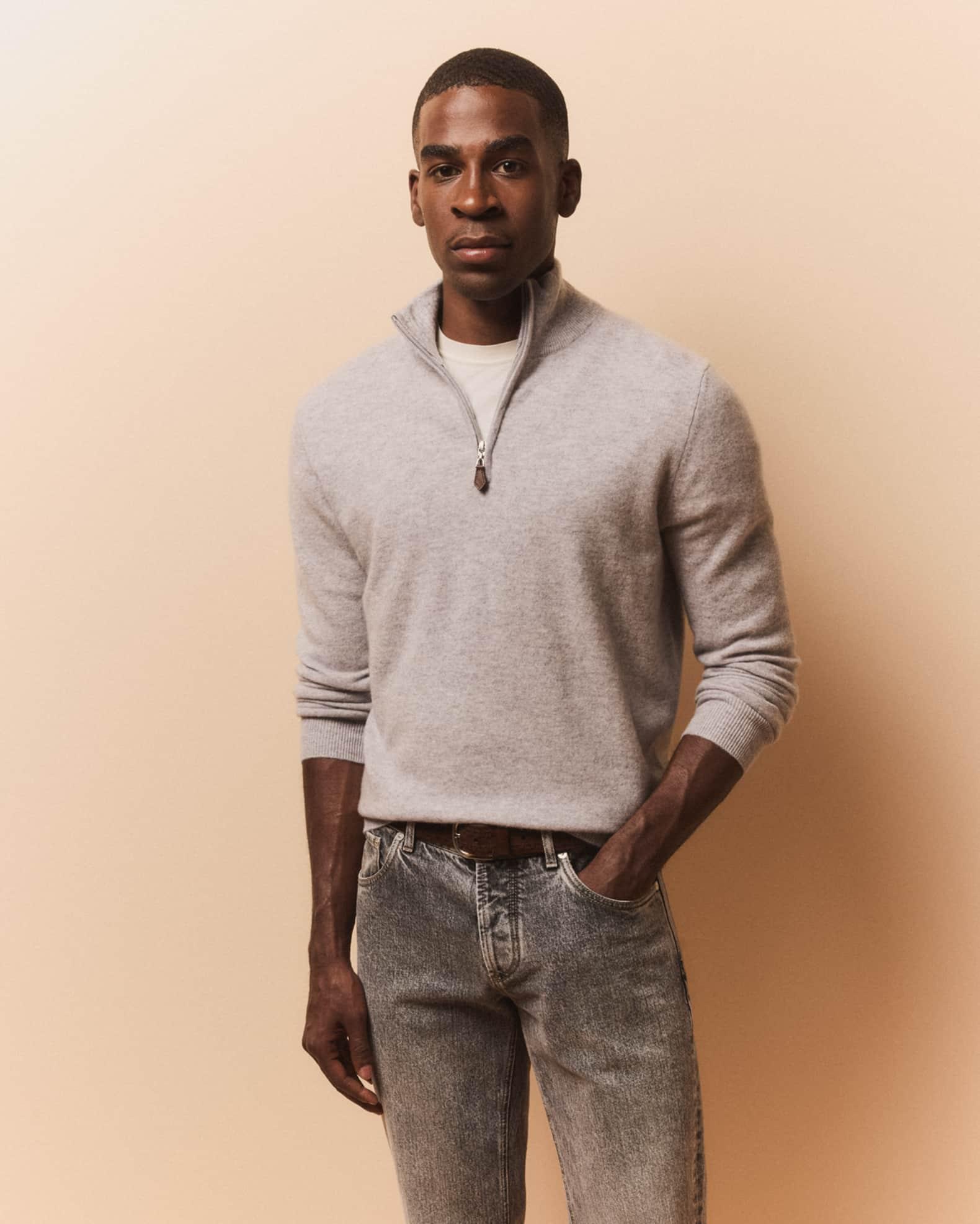 Men's Cashmere Quarter-Zip Sweater Product Image