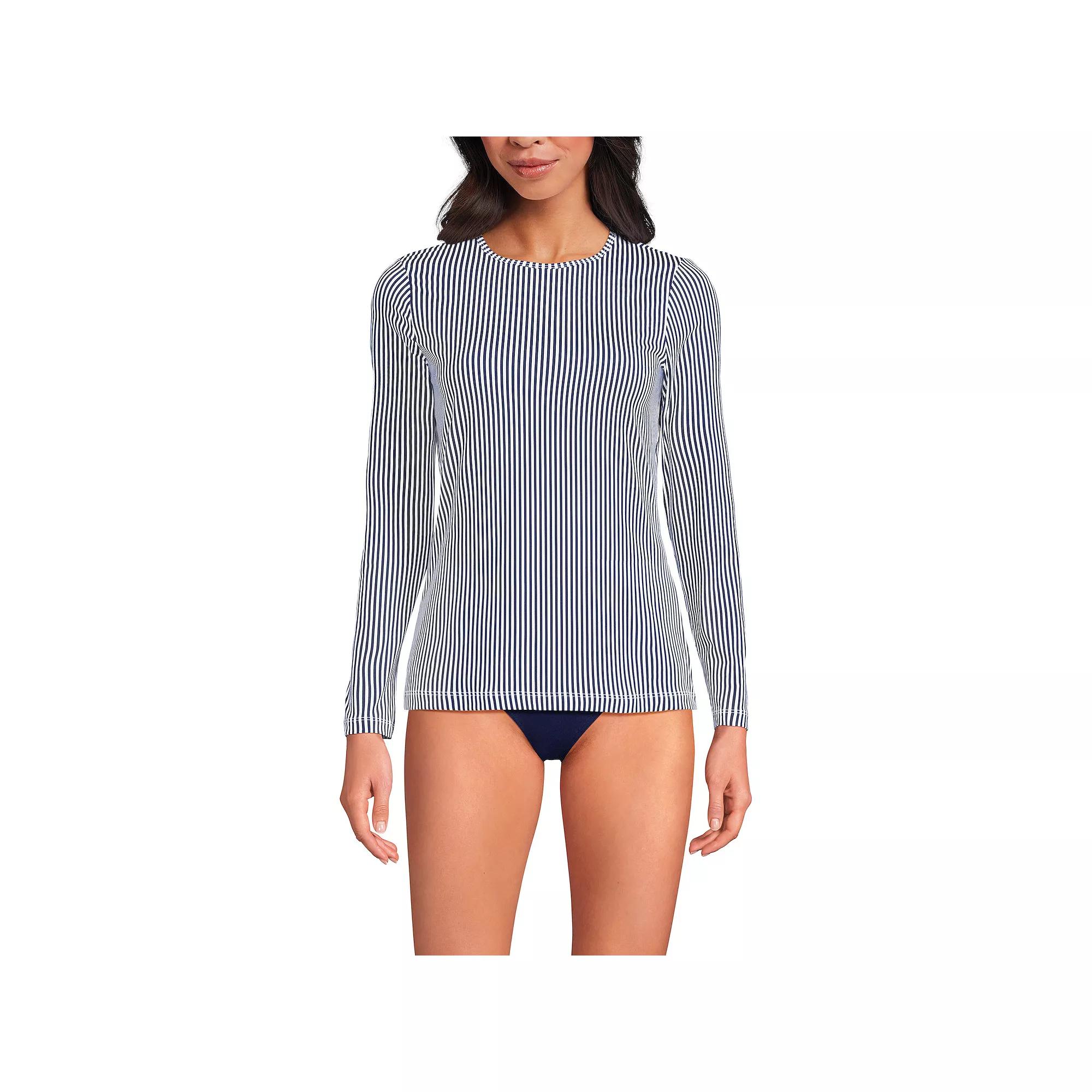 Women's Lands' End UPF 50 Long Sleeve Rash Guard,  Product Image