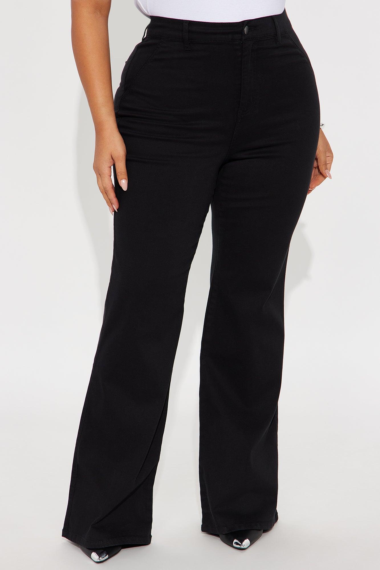Classic Color Trouser Flare Jeans - Black Female Product Image