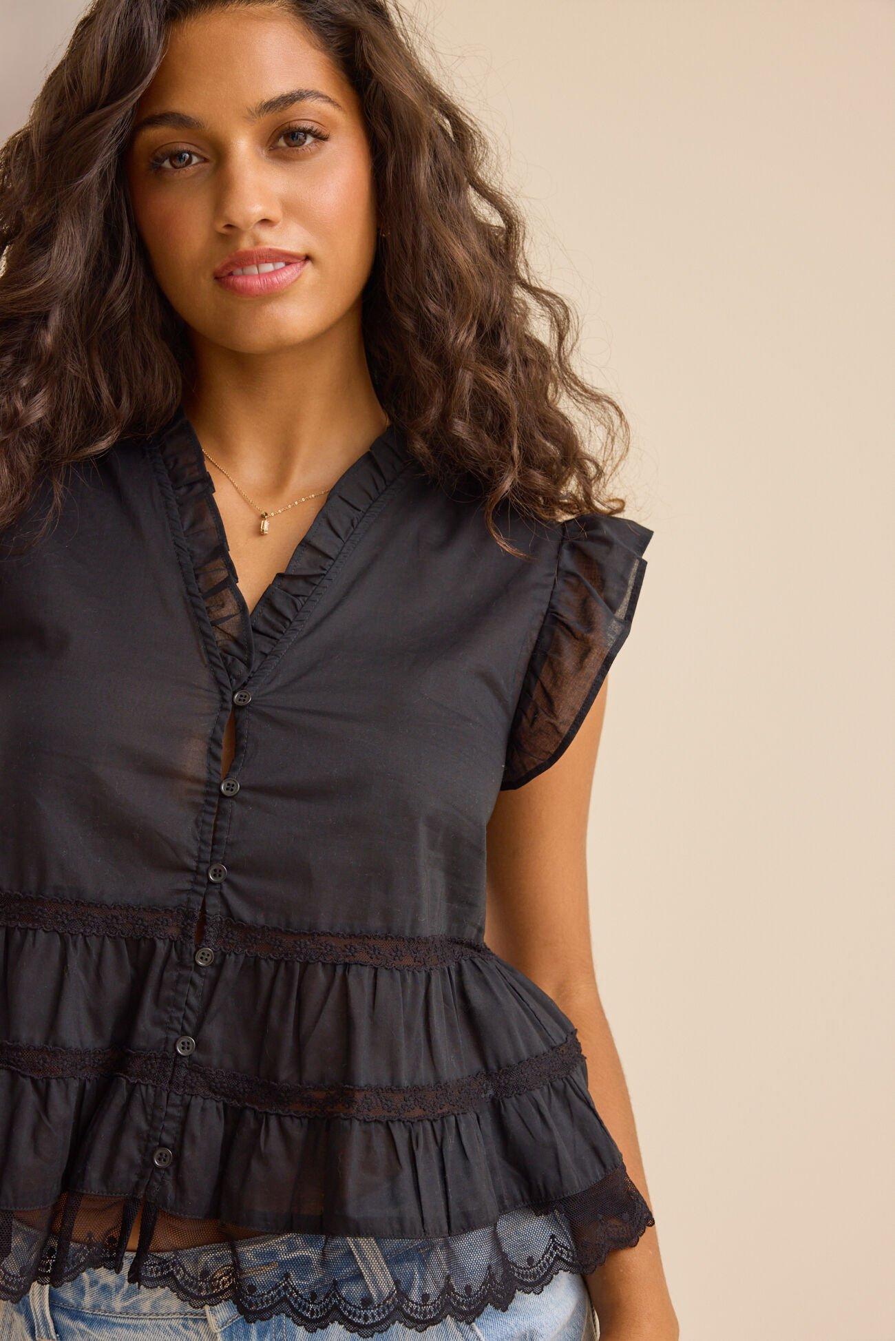 Elena Lace Babydoll Top Product Image