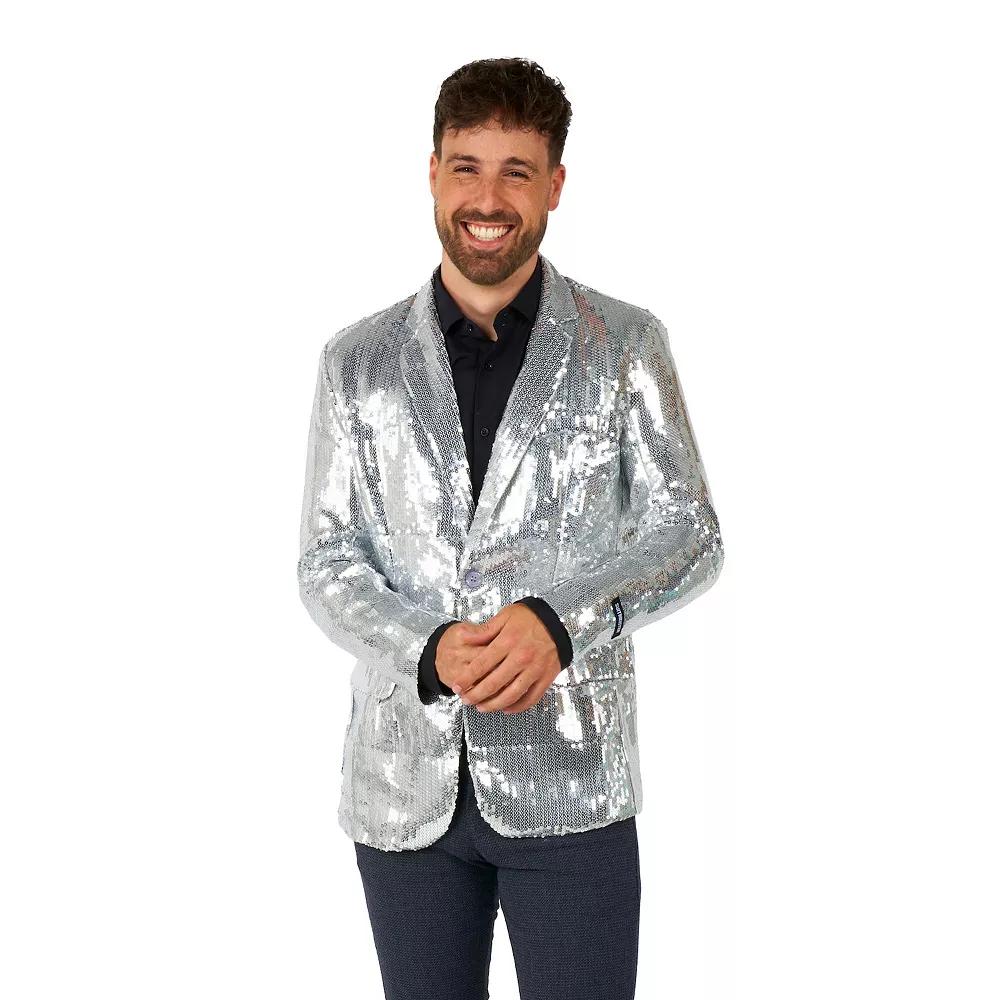 Men's Suitmeister Silver-Tone Sequin Novelty Blazer by OppoSuits, Size: Small Product Image