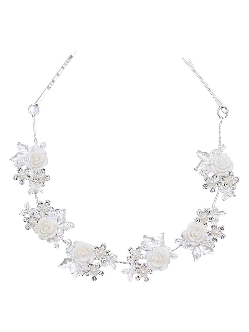 Womens Rhinestone Floral Garland Hair Vine Product Image