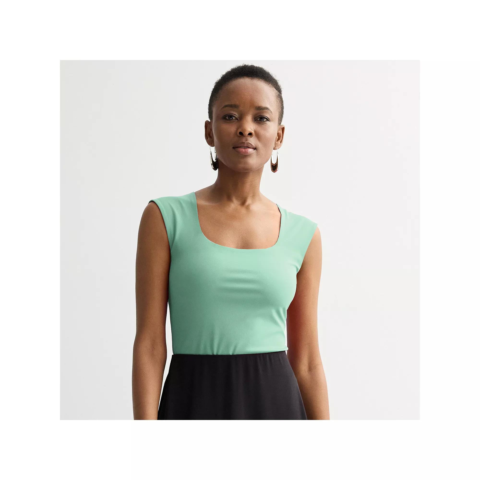 Women's Nine West Sculpt Square Neck Cap Sleeve Bodysuit, Size: XXL, Hanover Blue Product Image