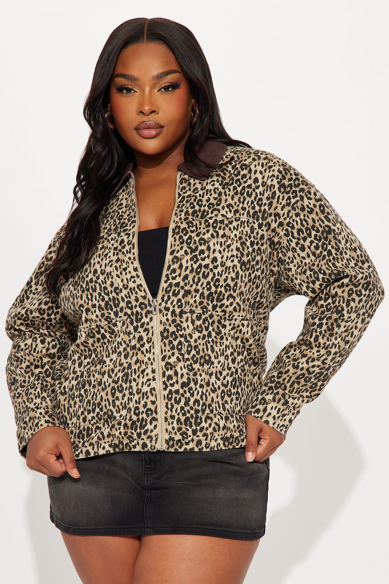Destiny Leopard Denim Jacket - Brown/combo Product Image
