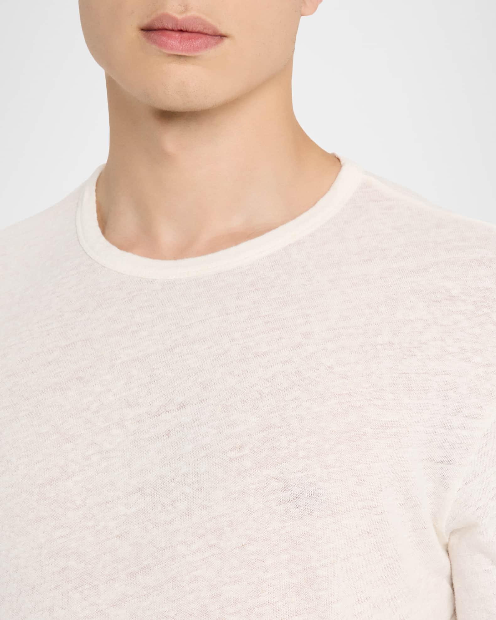 Men's Bespoke Cotton and Linen Crewneck T-Shirt Product Image