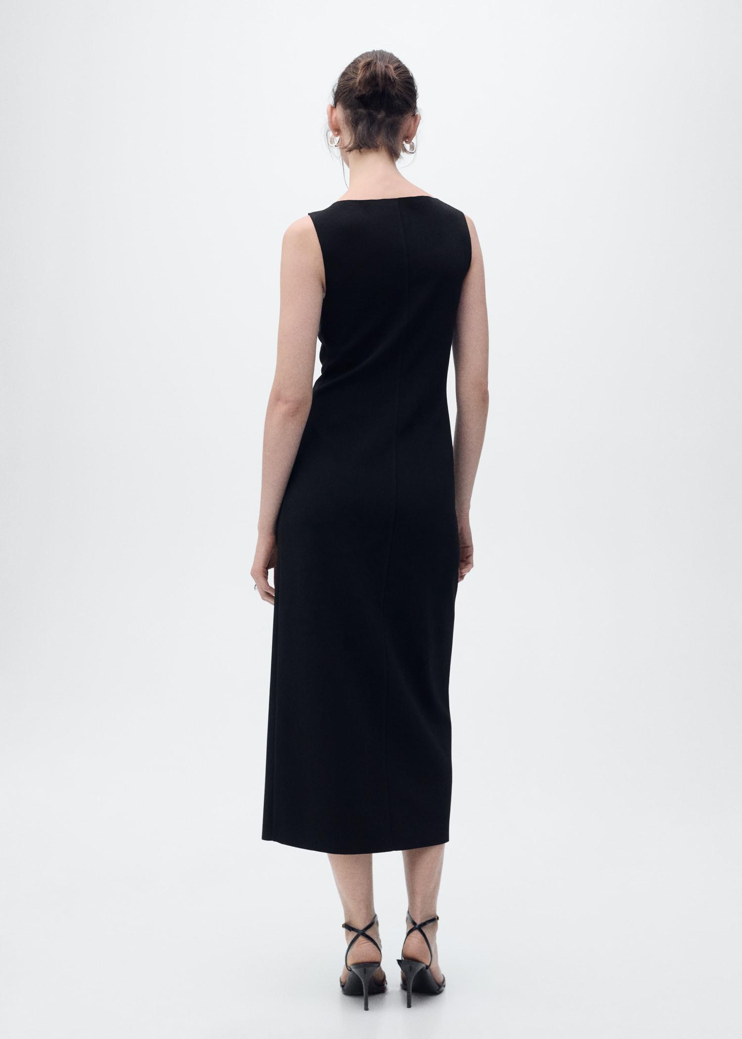 Boat-neck knitted dress - Women | MANGO USA Product Image