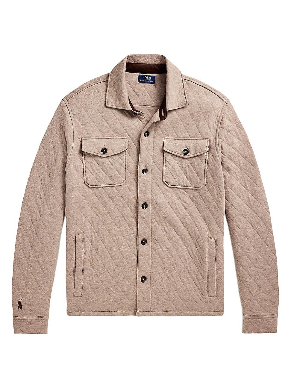 Mens Quilted Cotton Double-Knit Jersey Jacket Product Image
