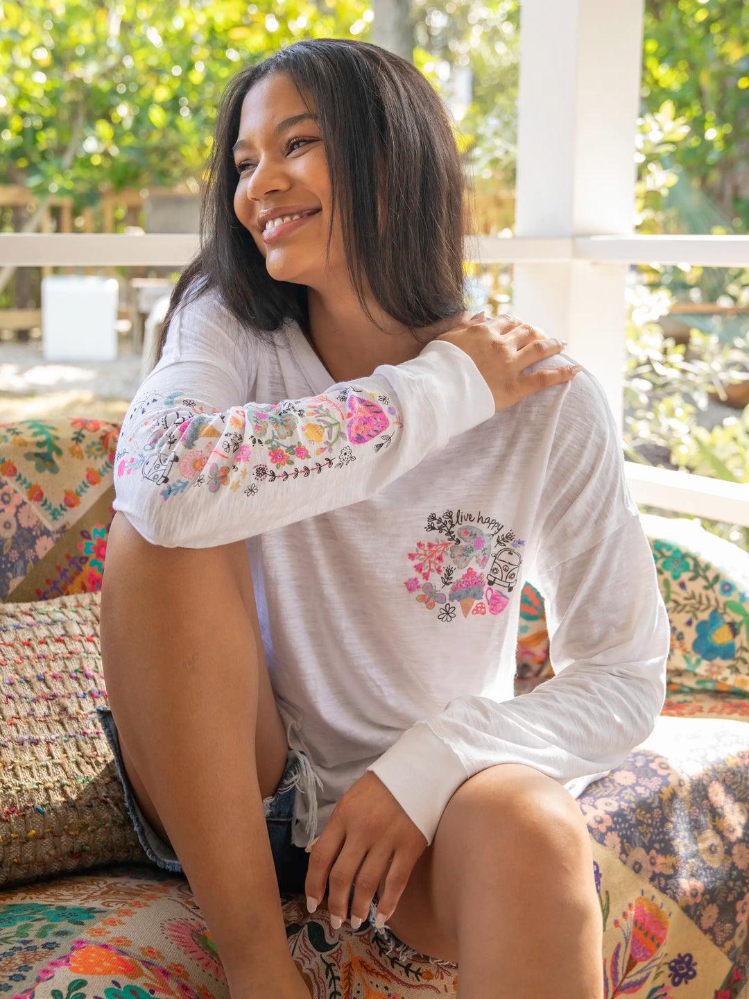 Oversized Cotton Doodle Tee - Ash Product Image