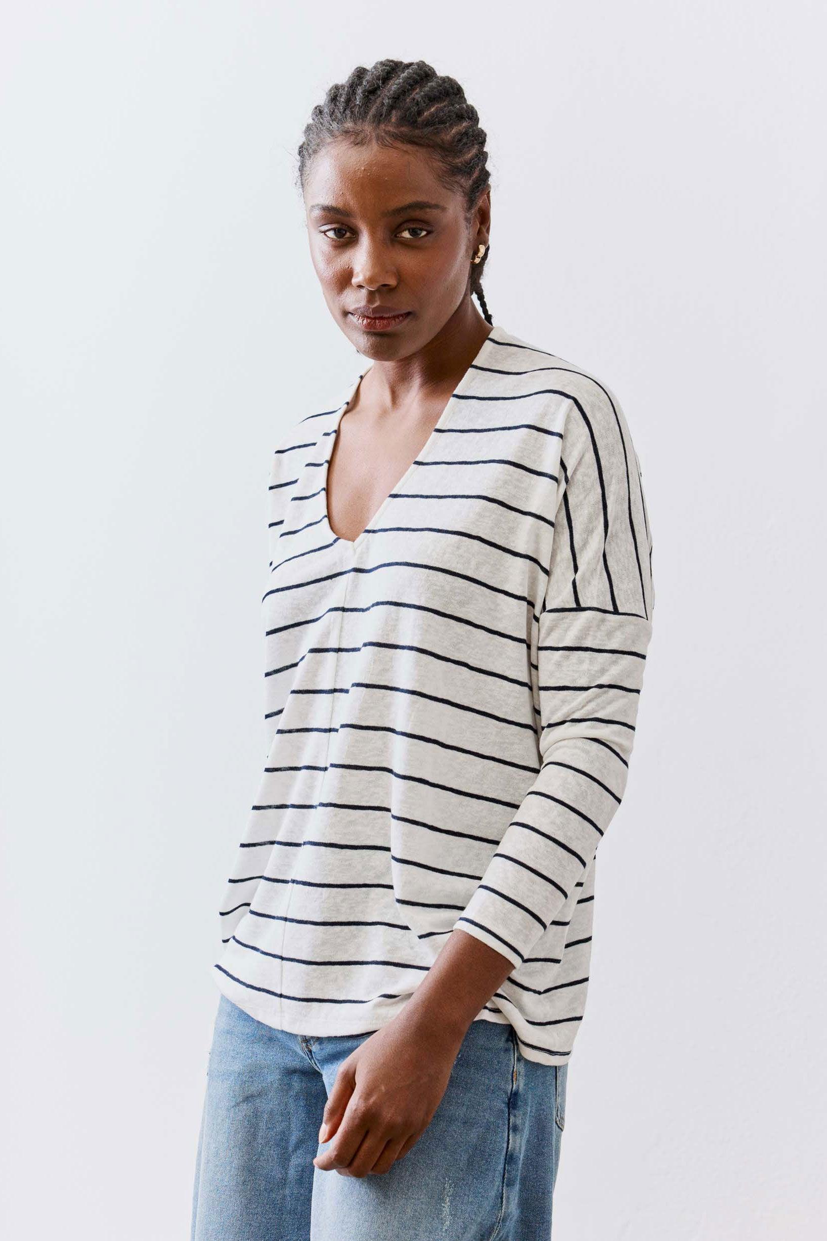 The Striped Dolman Long Sleeve Top Product Image