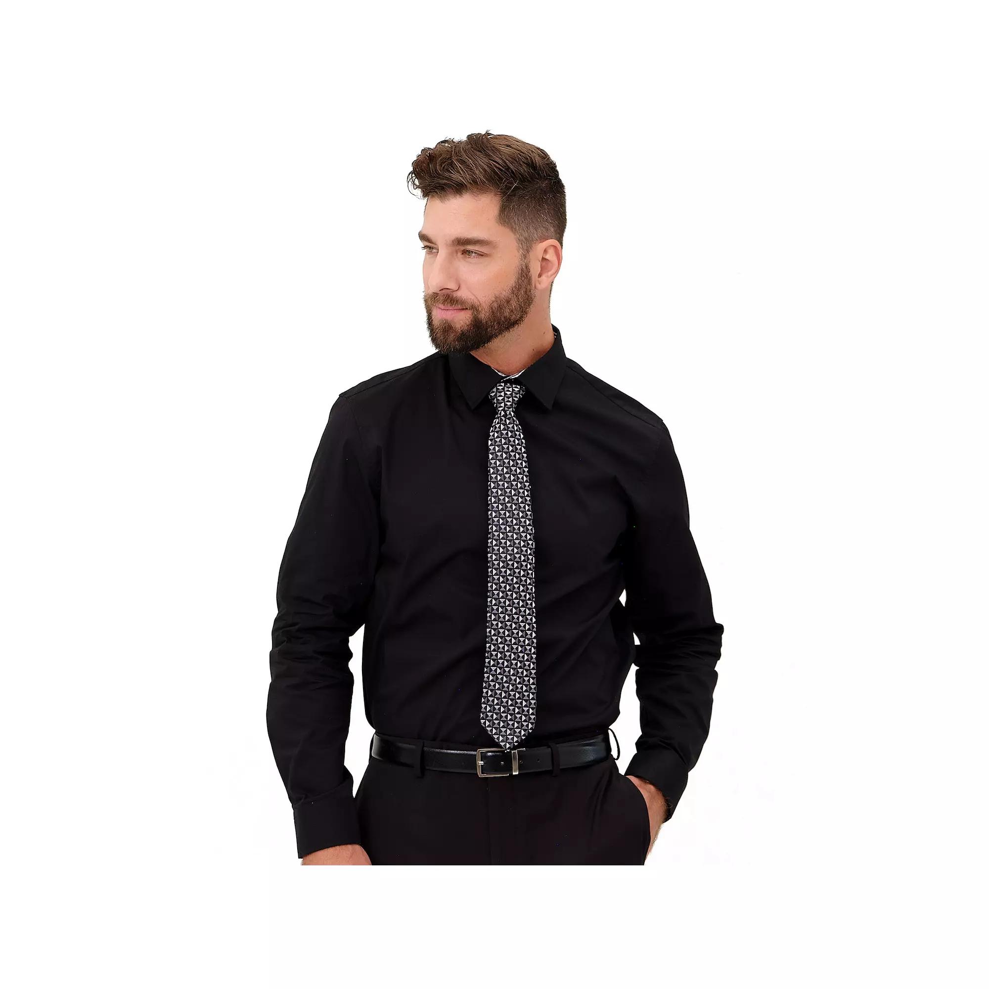 Men's Nick Graham Modern-Fit Stretch Dress Shirt & Tie Set,  Product Image