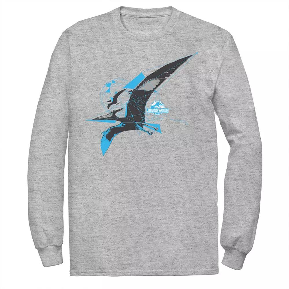 Men's Jurassic World Pterodactyl Geometric Poly Long Sleeve Graphic Tee,  Product Image
