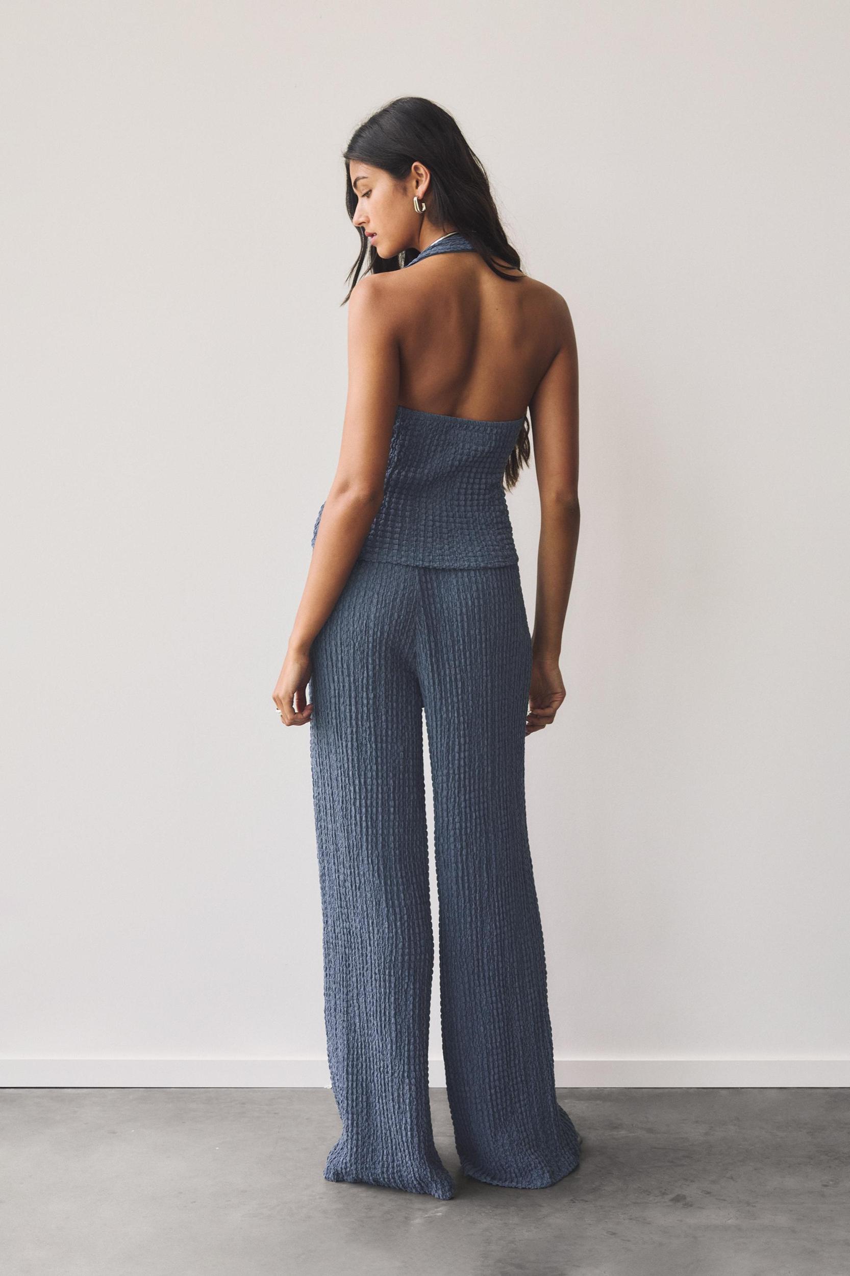 Creased-effect halter top Product Image