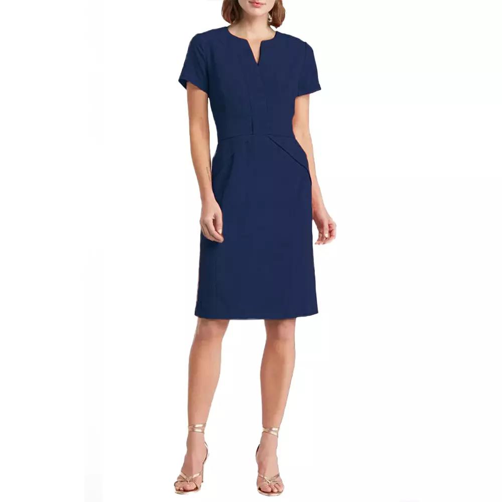 Women's Focus By Shani Crepe Sheath Dress with Bow Detail,  Product Image